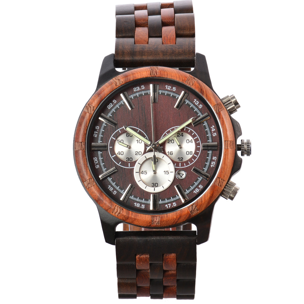 Wooden Multifunction Quartz Watch-BUNNYKACHU