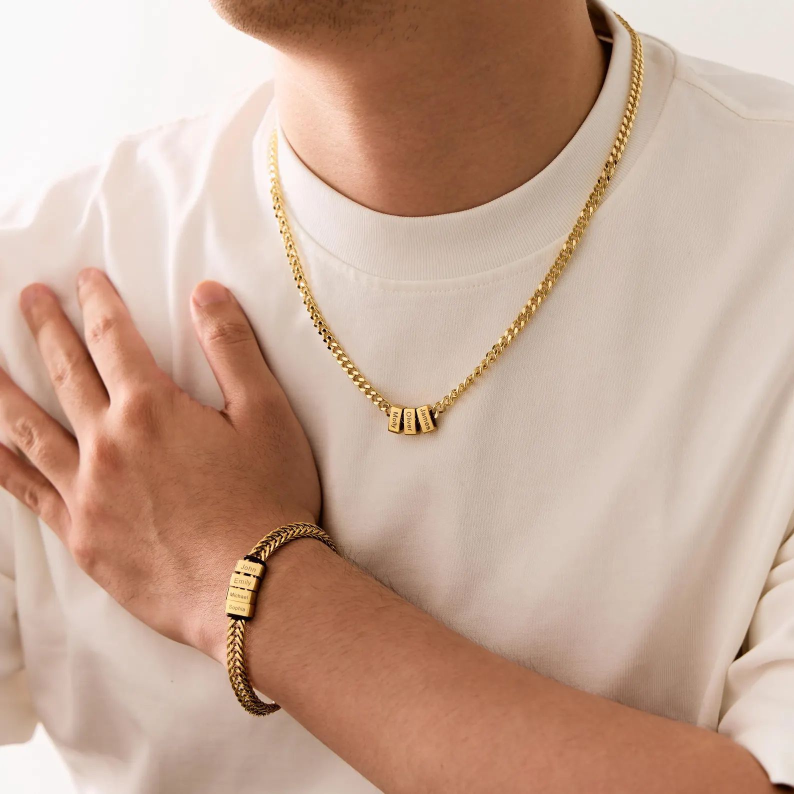 Personalized Engraved Cuban Link Necklace – 18K Gold Plated, Fade-Resistant