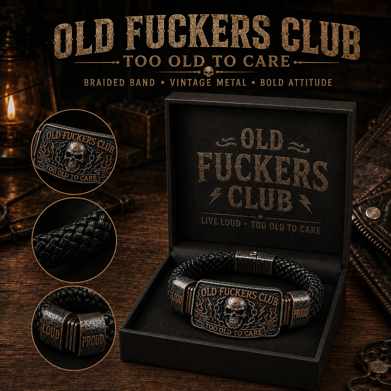 ☠️ Old Fuckers Club & Wild Freedom 🪓 | Limited Edition Vintage Bracelet 2026