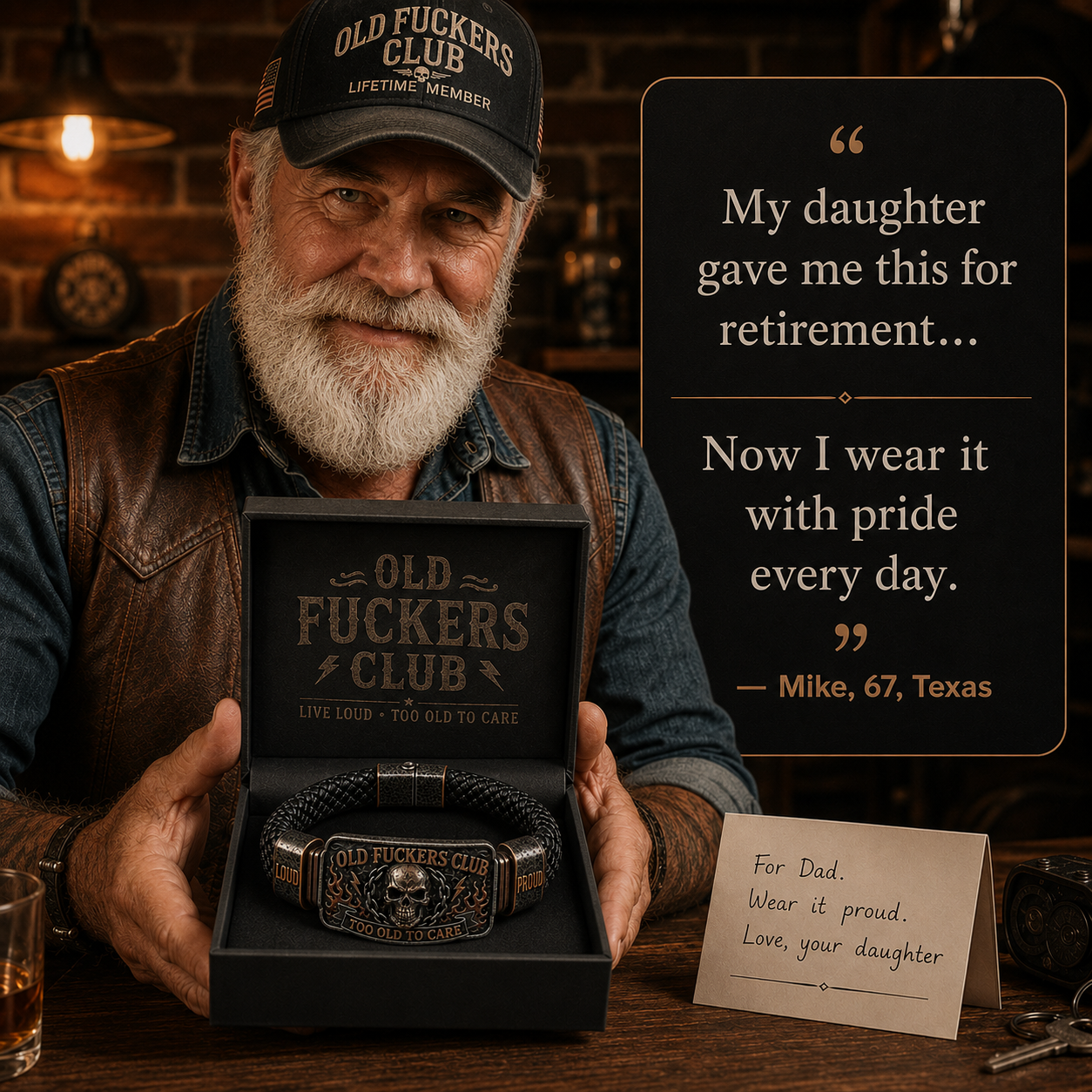 ☠️ Old Fuckers Club & Wild Freedom 🪓 | Limited Edition Vintage Bracelet 2026