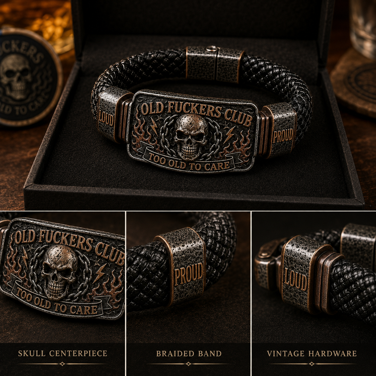☠️ Old Fuckers Club & Wild Freedom 🪓 | Limited Edition Vintage Bracelet 2026