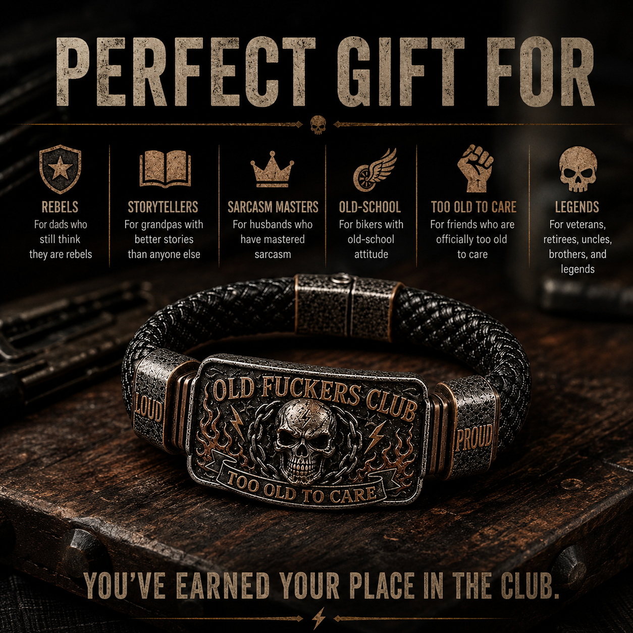 ☠️ Old Fuckers Club & Wild Freedom 🪓 | Limited Edition Vintage Bracelet 2026