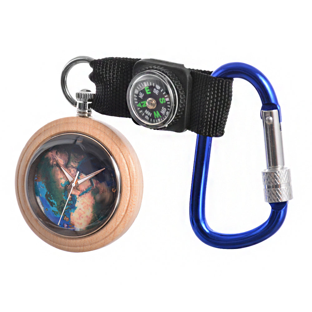 Pocket Watch Wooden with Bronze Pendant Chain Luminous Pointers Wood Pocket Watch-BUNNYKACHU