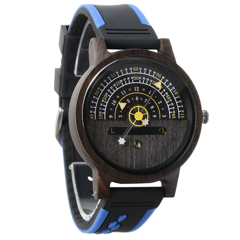 Fashion large dial quartz wood watch-BUNNYKACHU