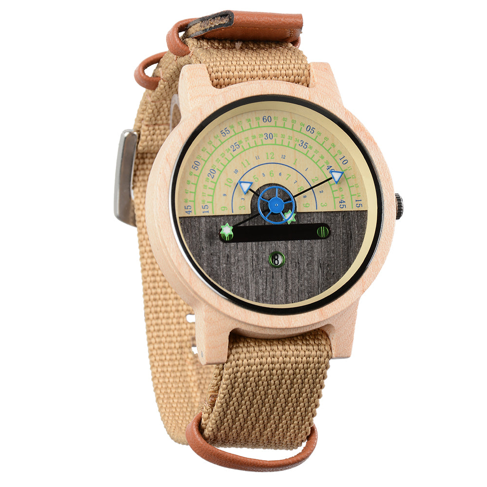 New Design Terminal Hot Sale Quartz Movement Spot Multifunctional Wooden Watch-BUNNYKACHU