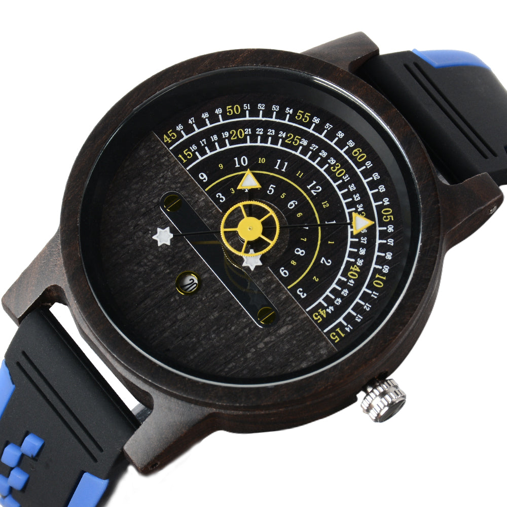 Fashion large dial quartz wood watch-BUNNYKACHU