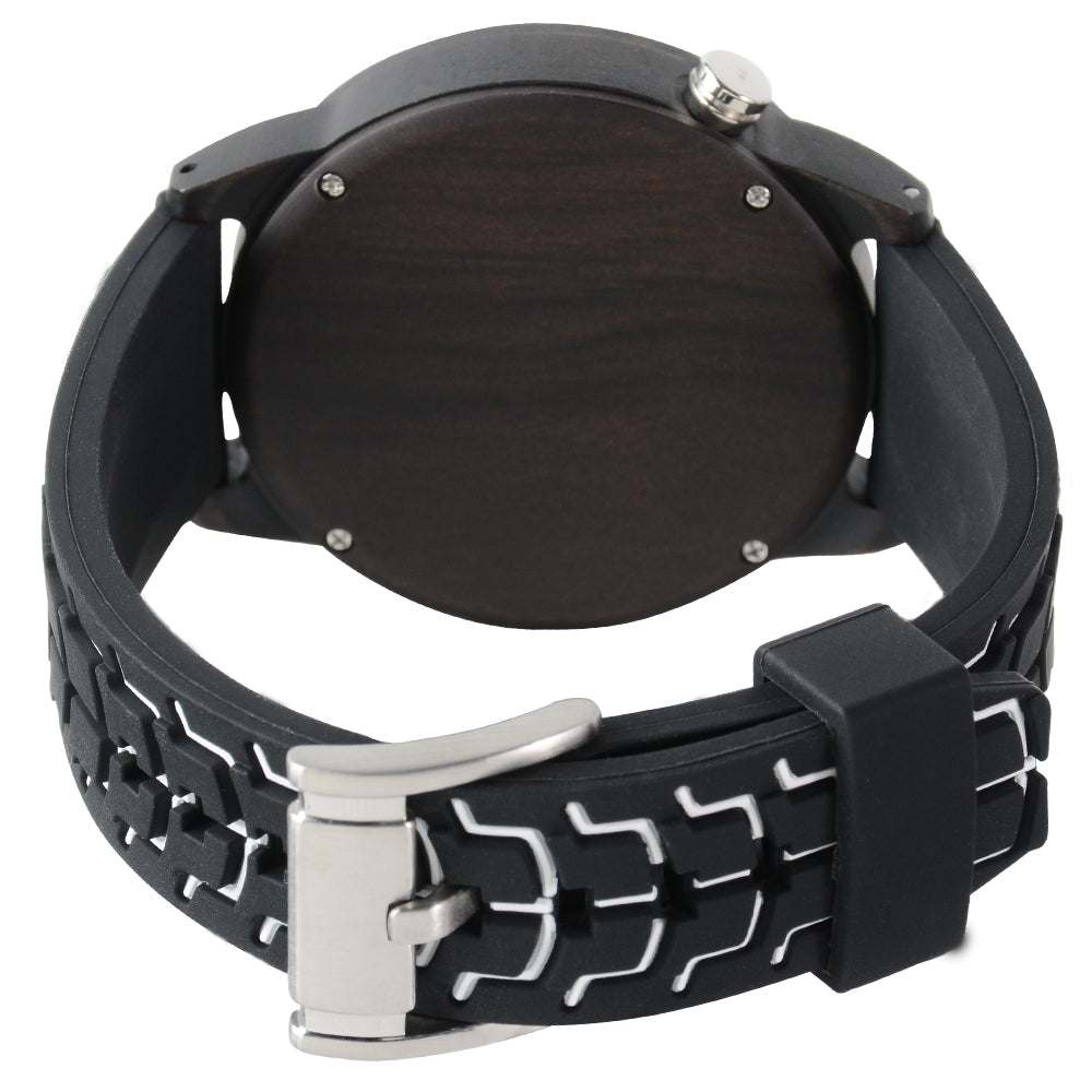 Wristwatches Quartz Men's Watch Blue Clock Brake Disc Wooden Date Fashion Watches For Men-BUNNYKACHU