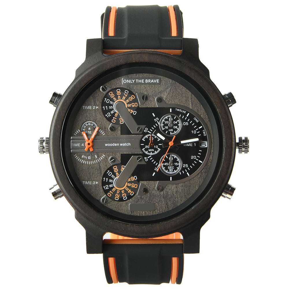Hot selling men's giant watches trend multi-functional beautiful big dial wooden watch-BUNNYKACHU