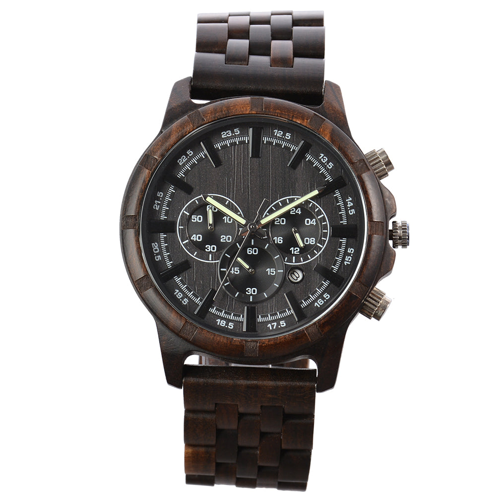 Wooden Multifunction Quartz Watch-BUNNYKACHU