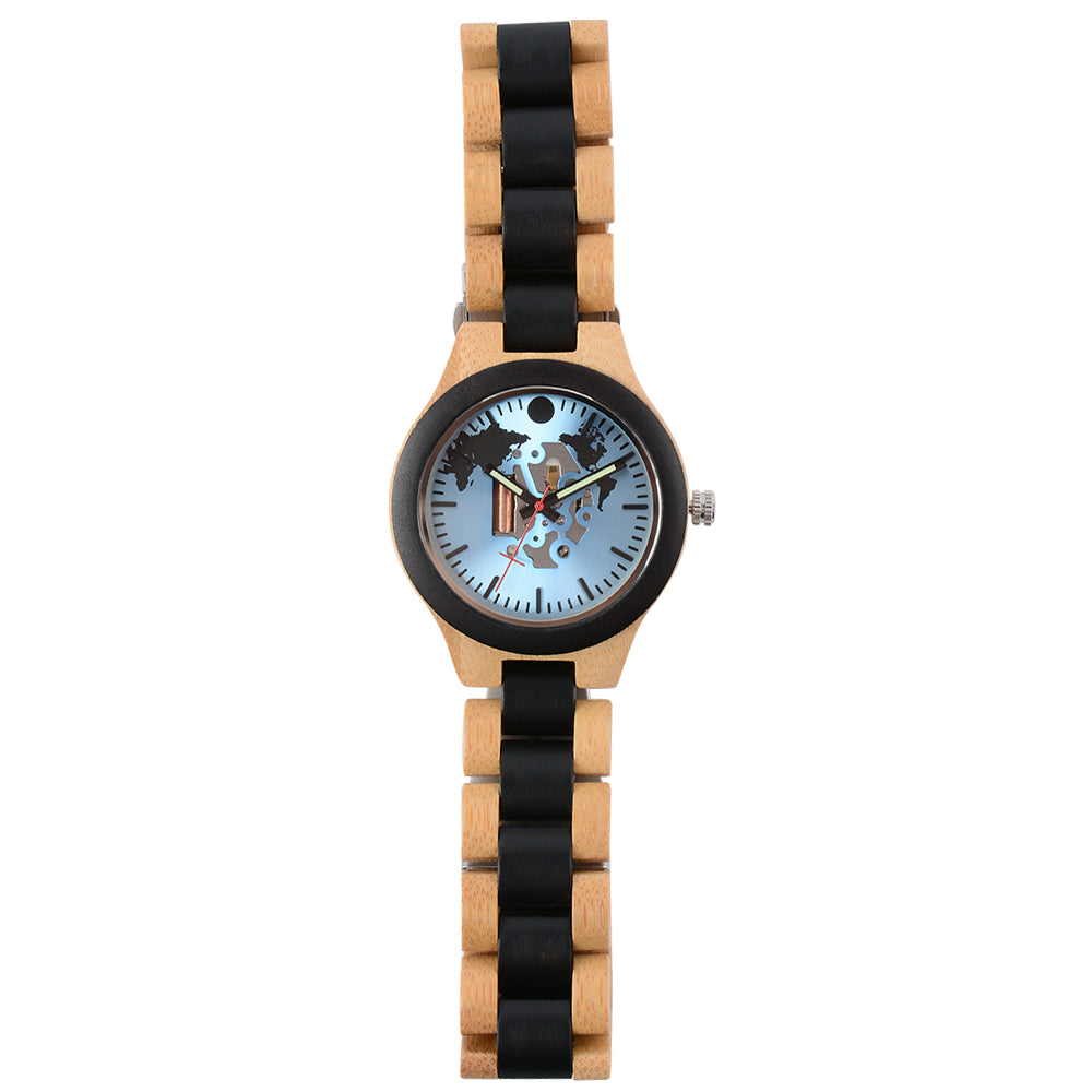 New Adult European and American Casual Fashion Hollow Quartz Wooden Watch-BUNNYKACHU