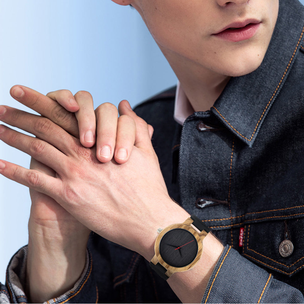 Classic Style Quartz Movement Wooden Watch With Watch Splitter-BUNNYKACHU