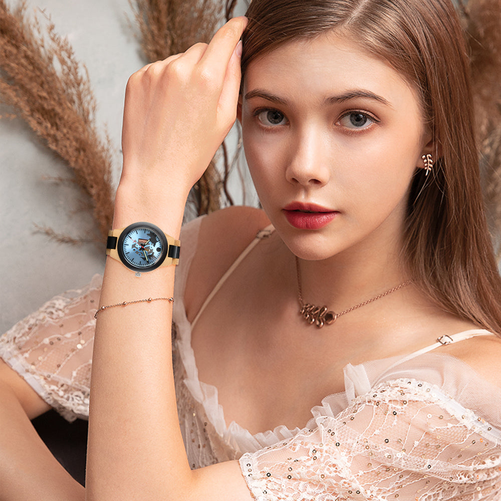 New Adult European and American Casual Fashion Hollow Quartz Wooden Watch-BUNNYKACHU