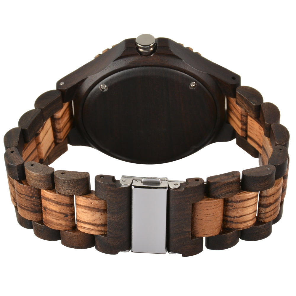 Men's Large Dial Wooden Strap Quartz Watch Non Waterproof Simple Pointer Round Multicolor Watch For Men-BUNNYKACHU