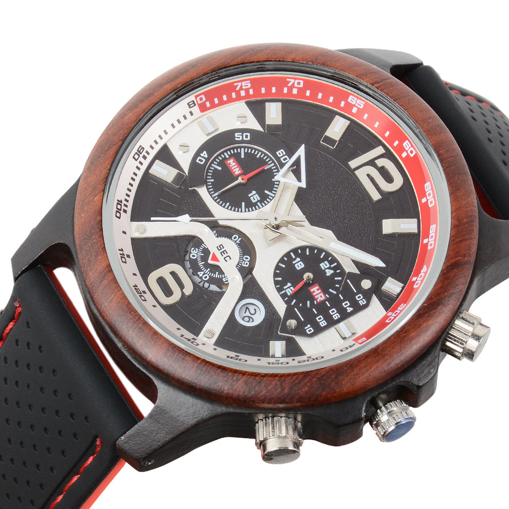 Klassiska herrklockor Pilotfunktion Luminous Quartz Watch Gift Ebony-BUNNYKACHU