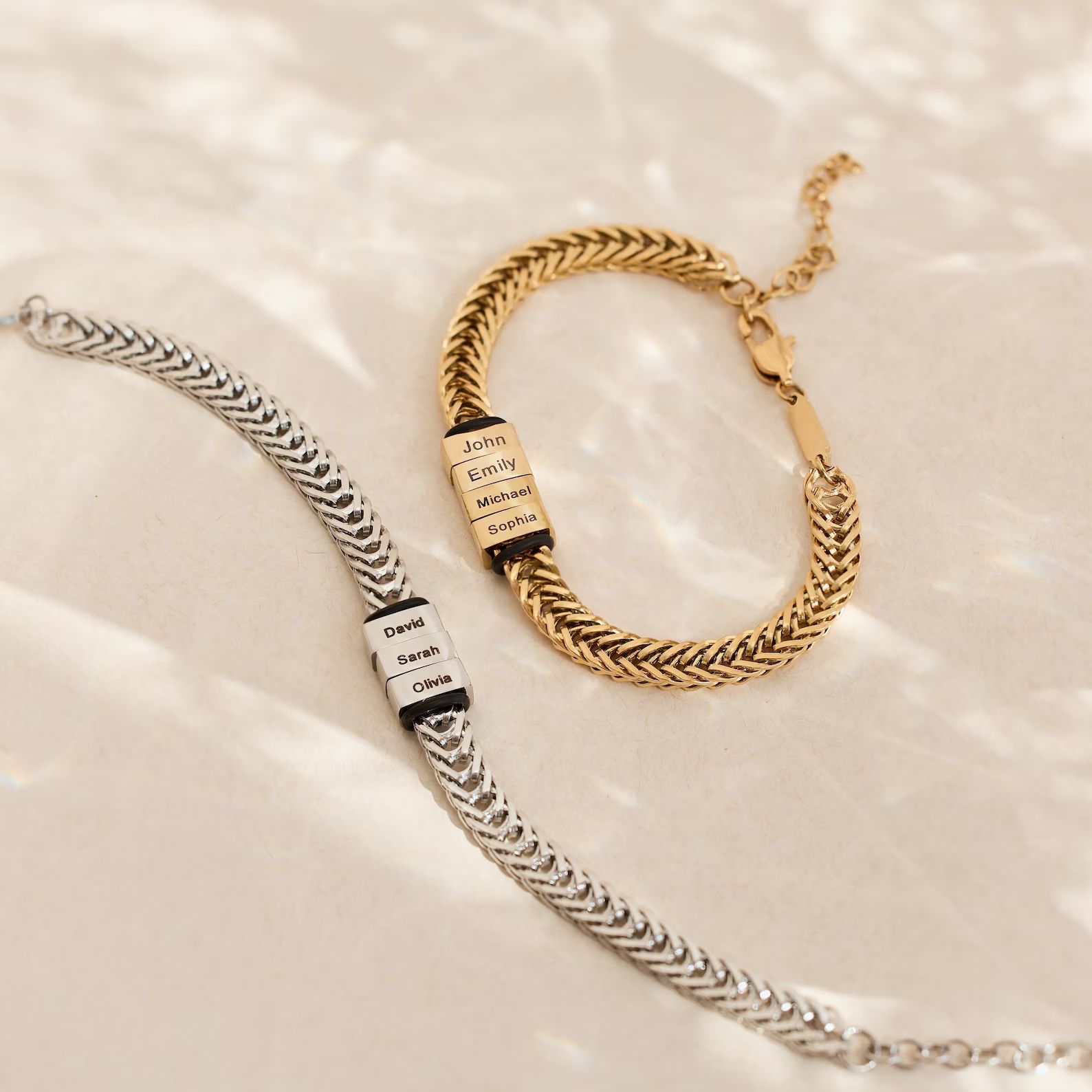 Personalized Engraved Bracelet for Men – Custom Names, Meaningful Gift for Him