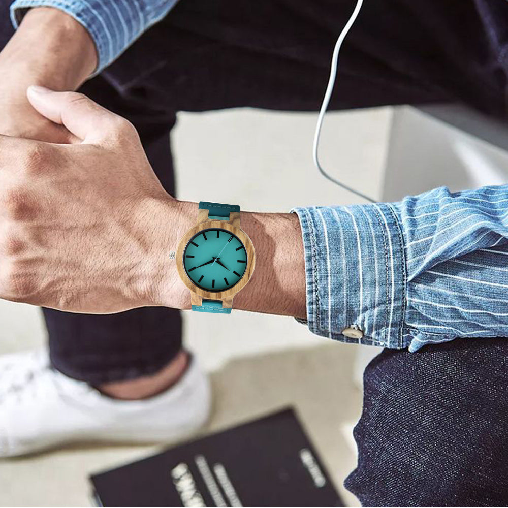 Classic Style Quartz Movement Wooden Watch With Watch Splitter-BUNNYKACHU
