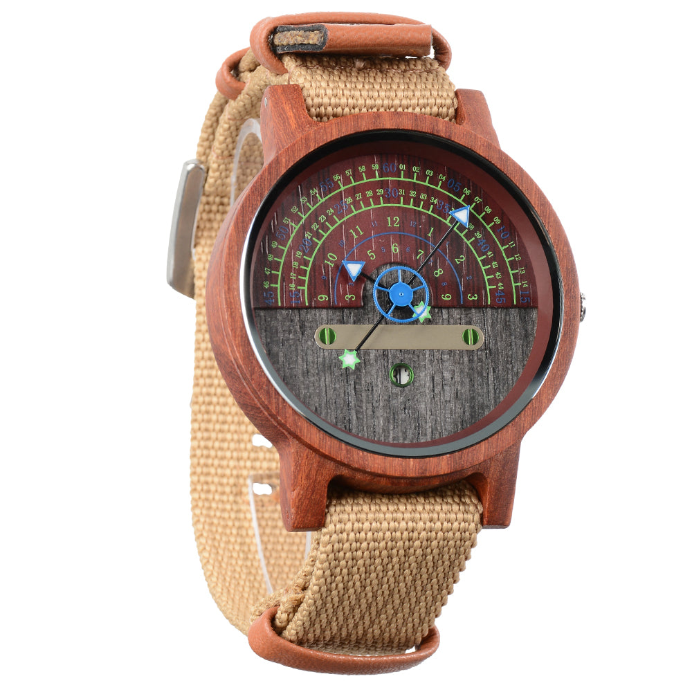 New Design Terminal Hot Sale Quartz Movement Spot Multifunctional Wooden Watch-BUNNYKACHU
