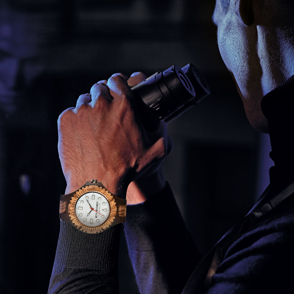 Men's Large Dial Wooden Strap Quartz Watch Non Waterproof Simple Pointer Round Multicolor Watch For Men-BUNNYKACHU