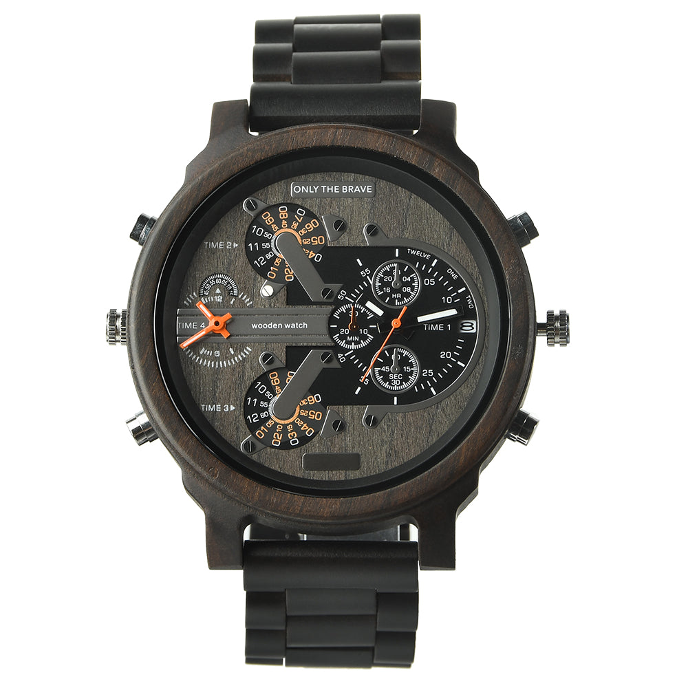 Hot selling men's giant watches trend multi-functional beautiful big dial wooden watch-BUNNYKACHU