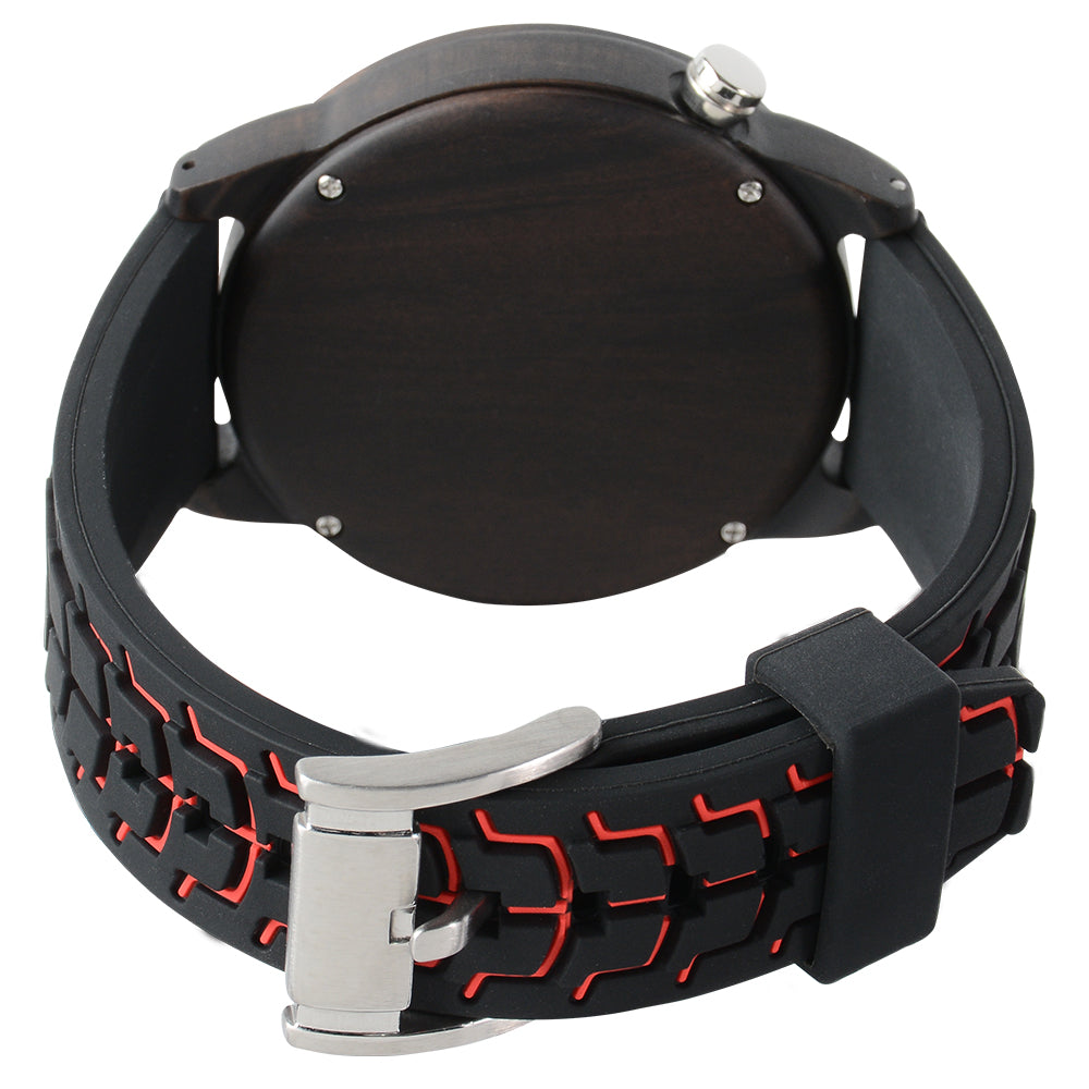 Wristwatches Quartz Men's Watch Blue Clock Brake Disc Wooden Date Fashion Watches For Men-BUNNYKACHU