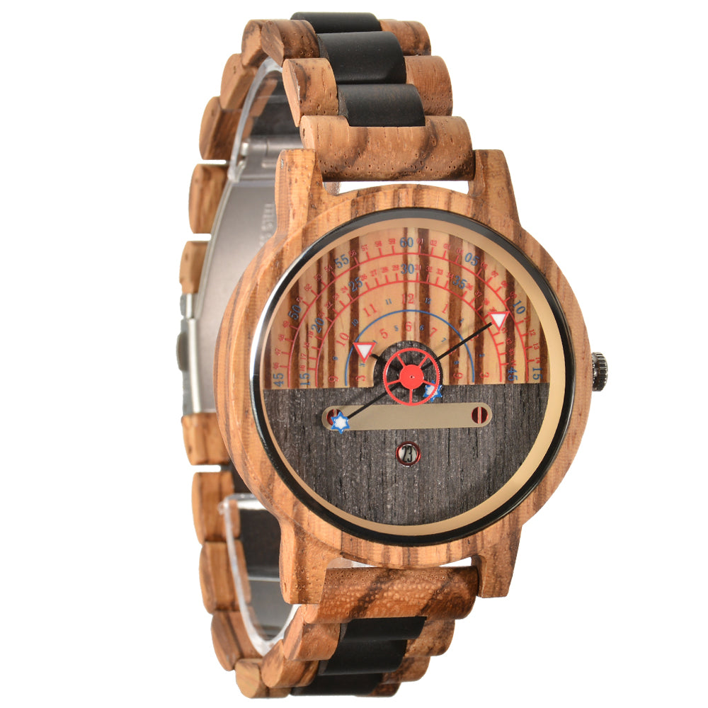 Trendy Creative Wooden Watch Business Multi-function Concept Luminous With Date Quartz Watch-BUNNYKACHU