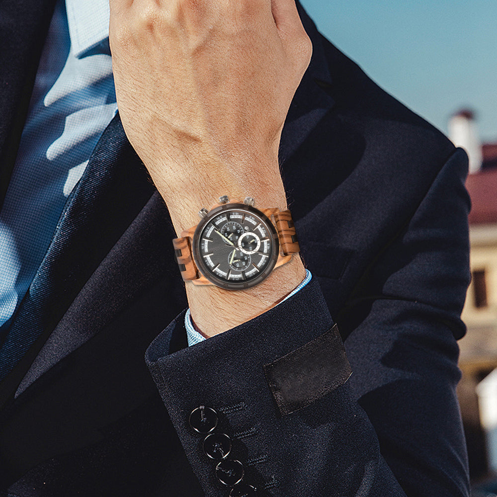 Wooden Multifunction Quartz Watch-BUNNYKACHU