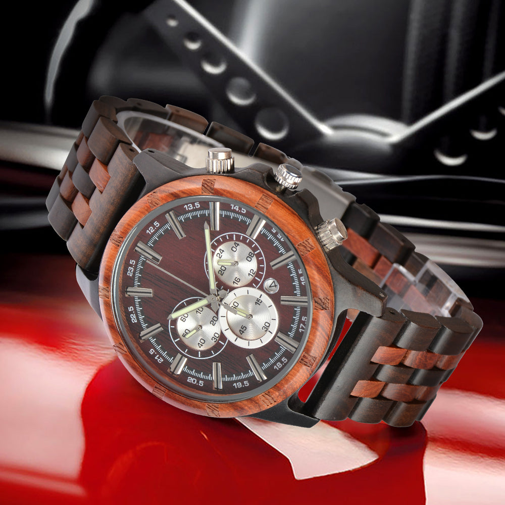 Wooden Multifunction Quartz Watch-BUNNYKACHU