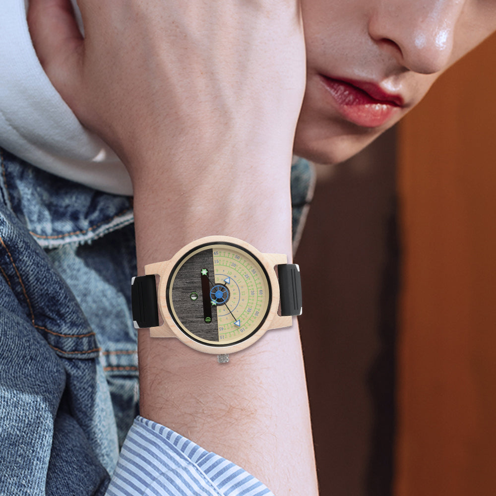 Fashion large dial quartz wood watch-BUNNYKACHU