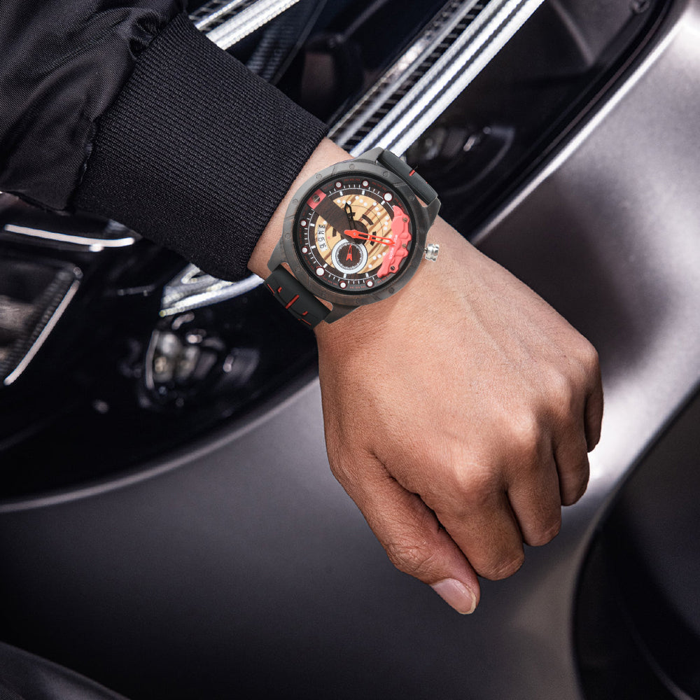 Wristwatches Quartz Men's Watch Blue Clock Brake Disc Wooden Date Fashion Watches For Men-BUNNYKACHU