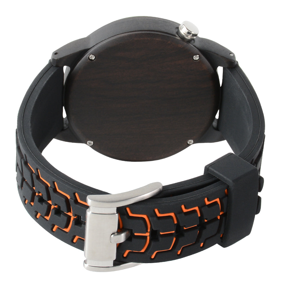 Wristwatches Quartz Men's Watch Blue Clock Brake Disc Wooden Date Fashion Watches For Men-BUNNYKACHU