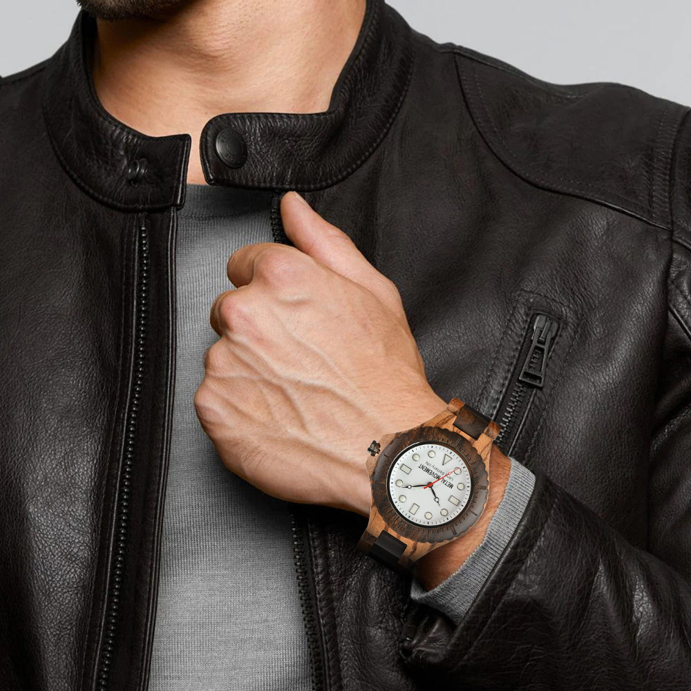 Men's Large Dial Wooden Strap Quartz Watch Non Waterproof Simple Pointer Round Multicolor Watch For Men-BUNNYKACHU