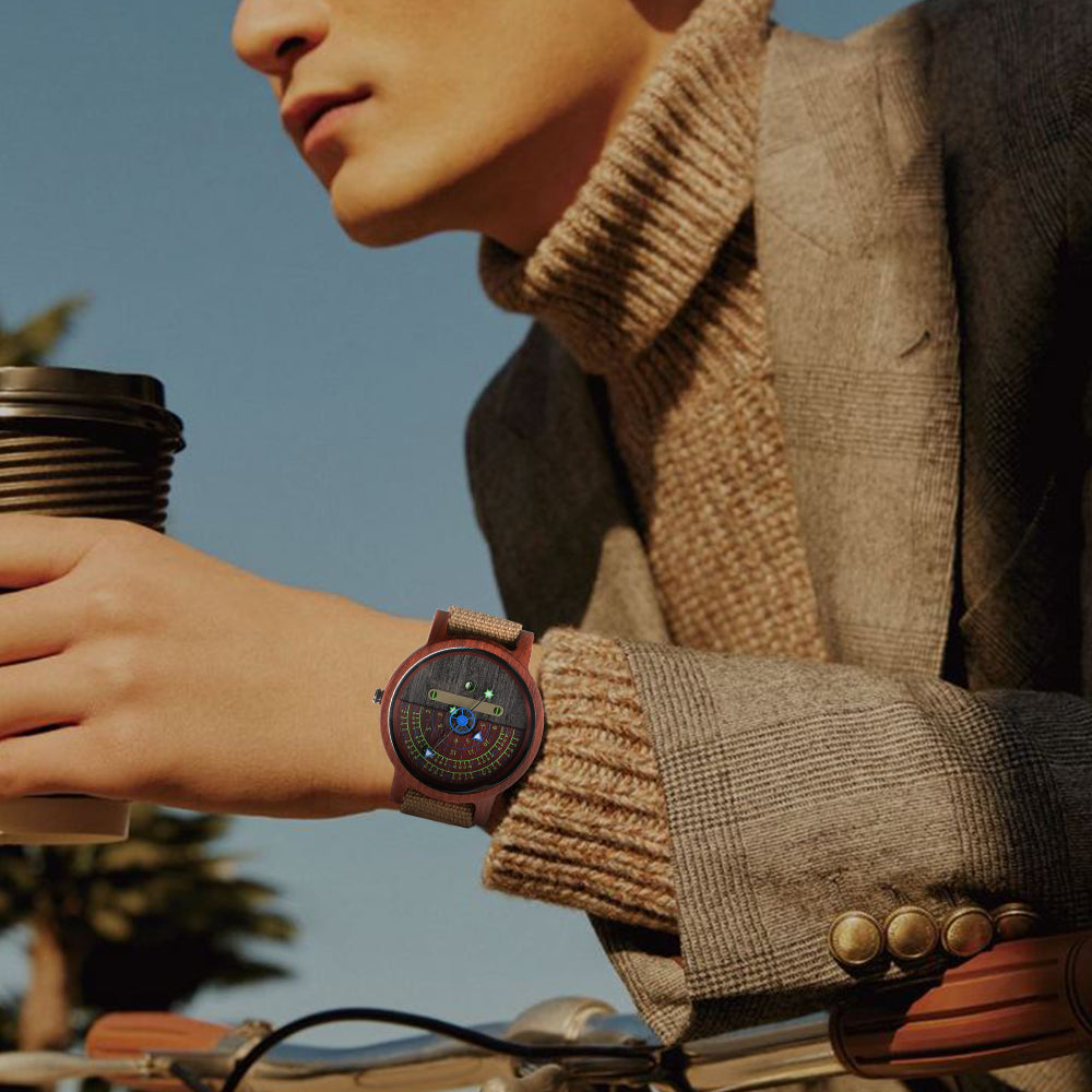 New Design Terminal Hot Sale Quartz Movement Spot Multifunctional Wooden Watch-BUNNYKACHU