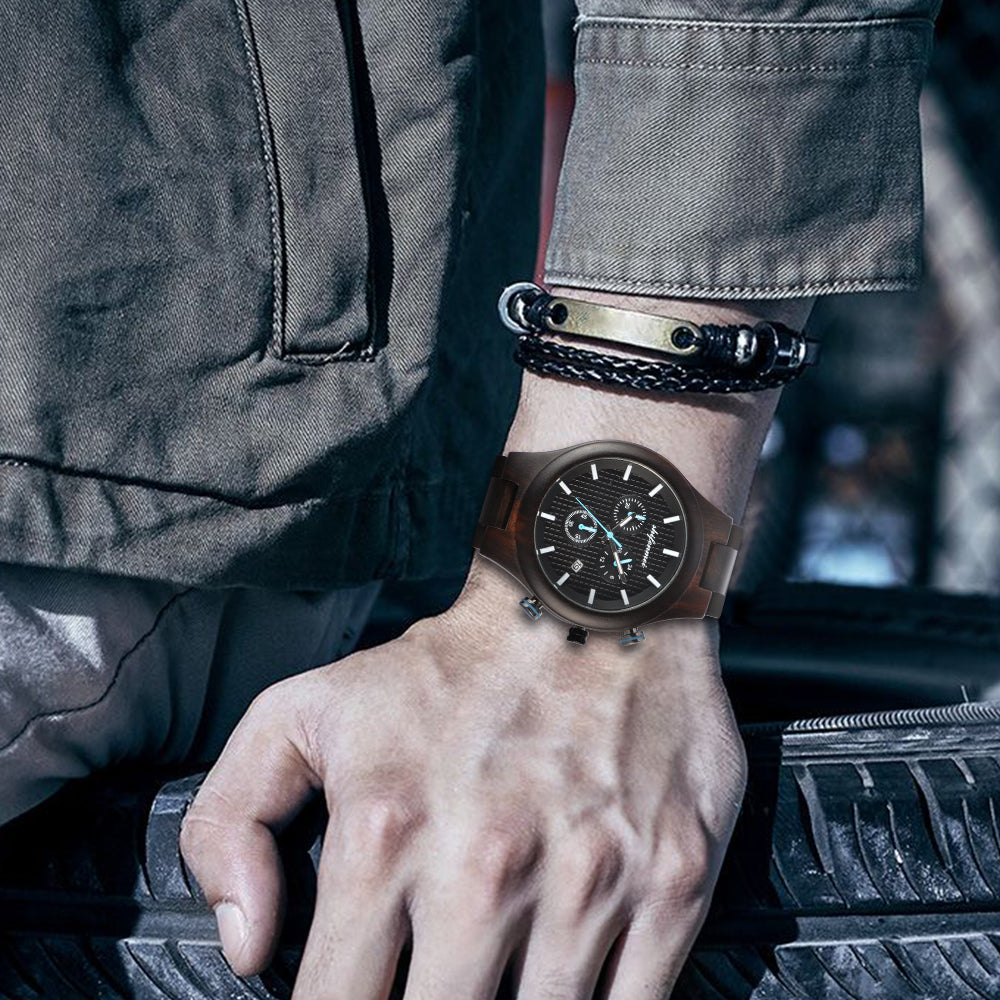 Wooden Watch Fashionable Men's Quartz Watch-BUNNYKACHU