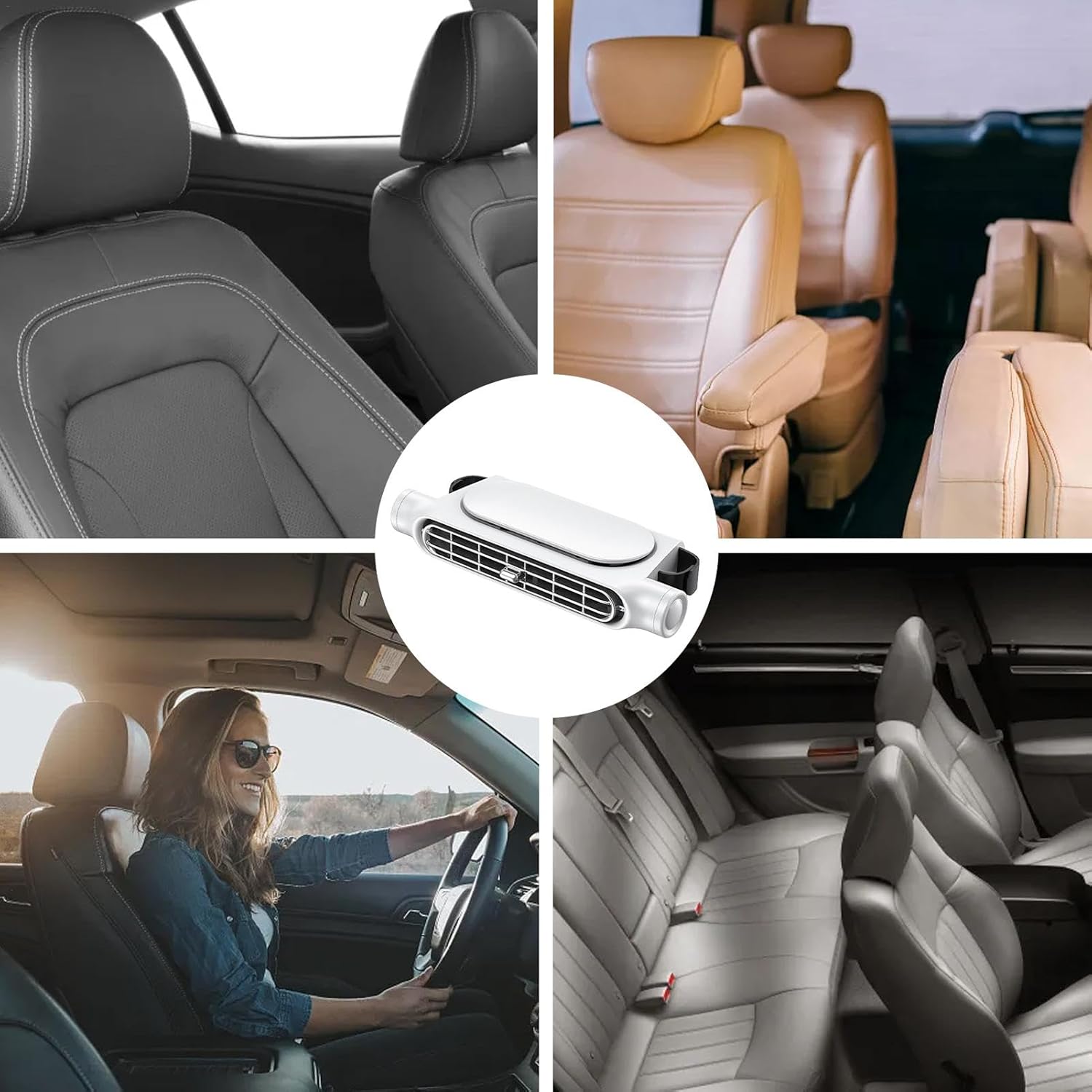 2026Ultra-Thin Car Seat Cooling Fan – 3-Speed USB Quiet Fan for Back Seat Comfort