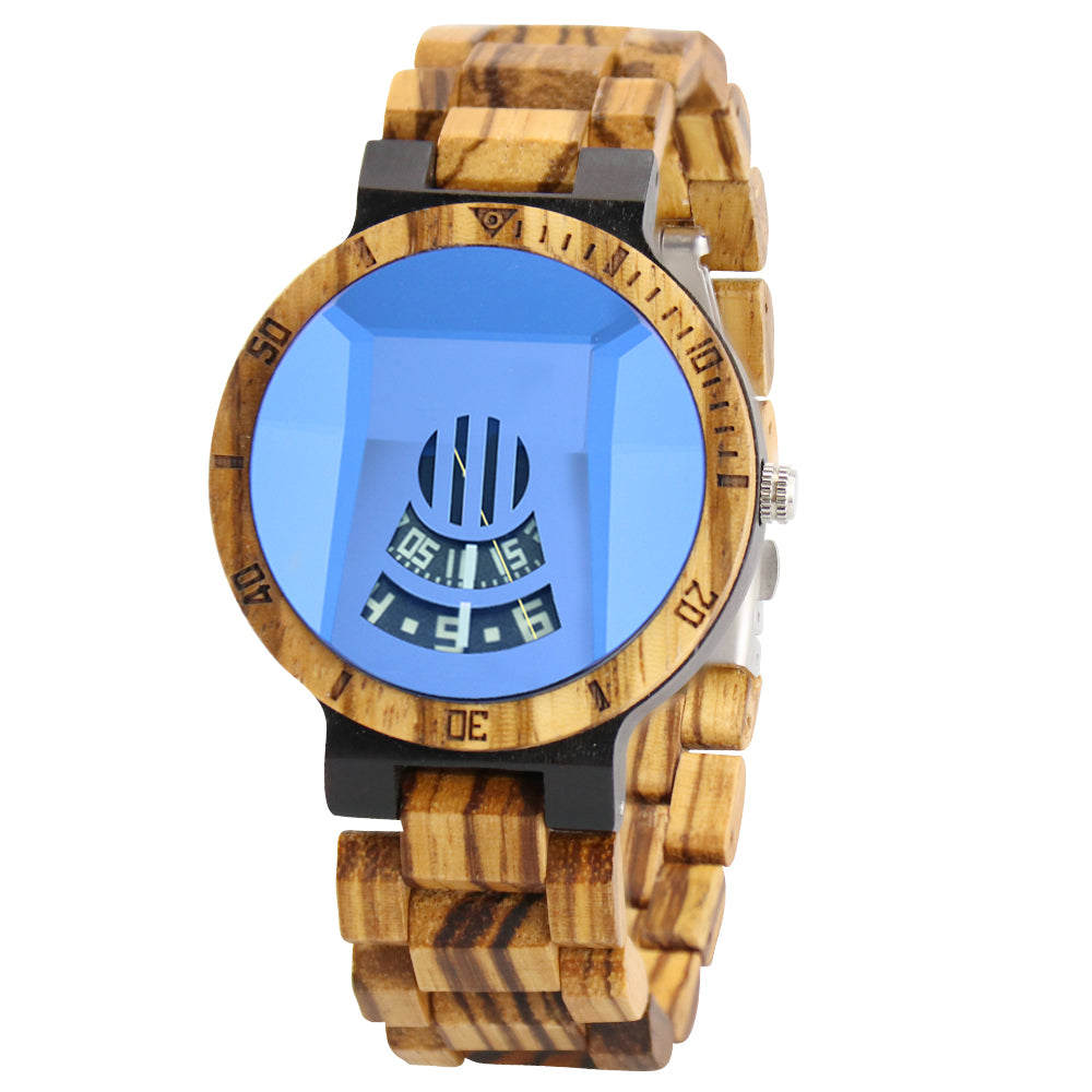 New concept men's hands-free quartz wooden men bracelet watch-BUNNYKACHU