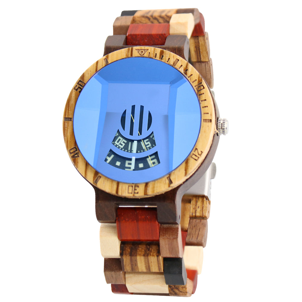 New concept men's hands-free quartz wooden men bracelet watch-BUNNYKACHU