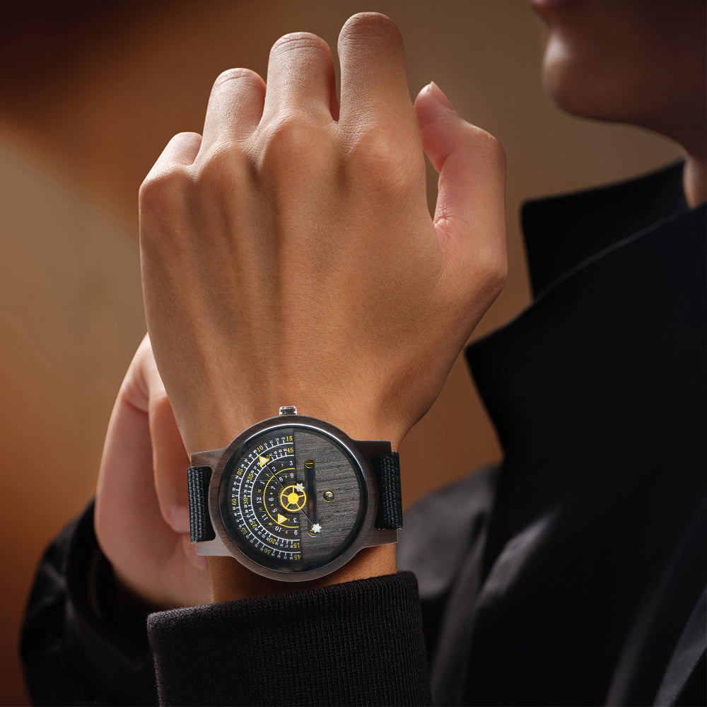 New Design Terminal Hot Sale Quartz Movement Spot Multifunctional Wooden Watch-BUNNYKACHU