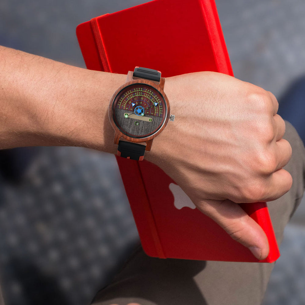 Fashion large dial quartz wood watch-BUNNYKACHU