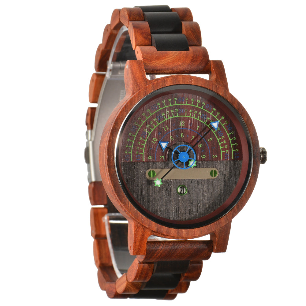 Trendy Creative Wooden Watch Business Multi-function Concept Luminous With Date Quartz Watch-BUNNYKACHU
