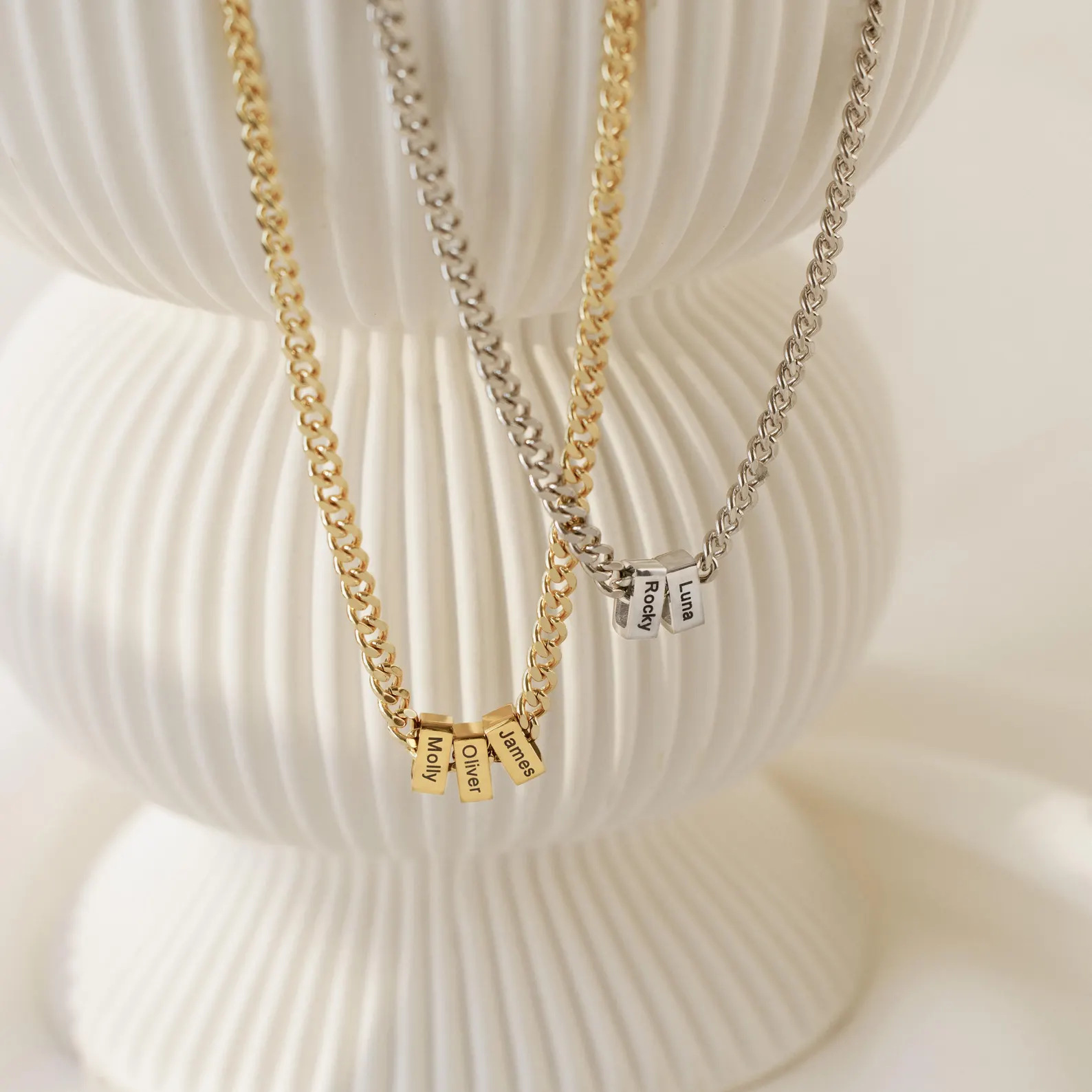 Personalized Engraved Cuban Link Necklace – 18K Gold Plated, Fade-Resistant