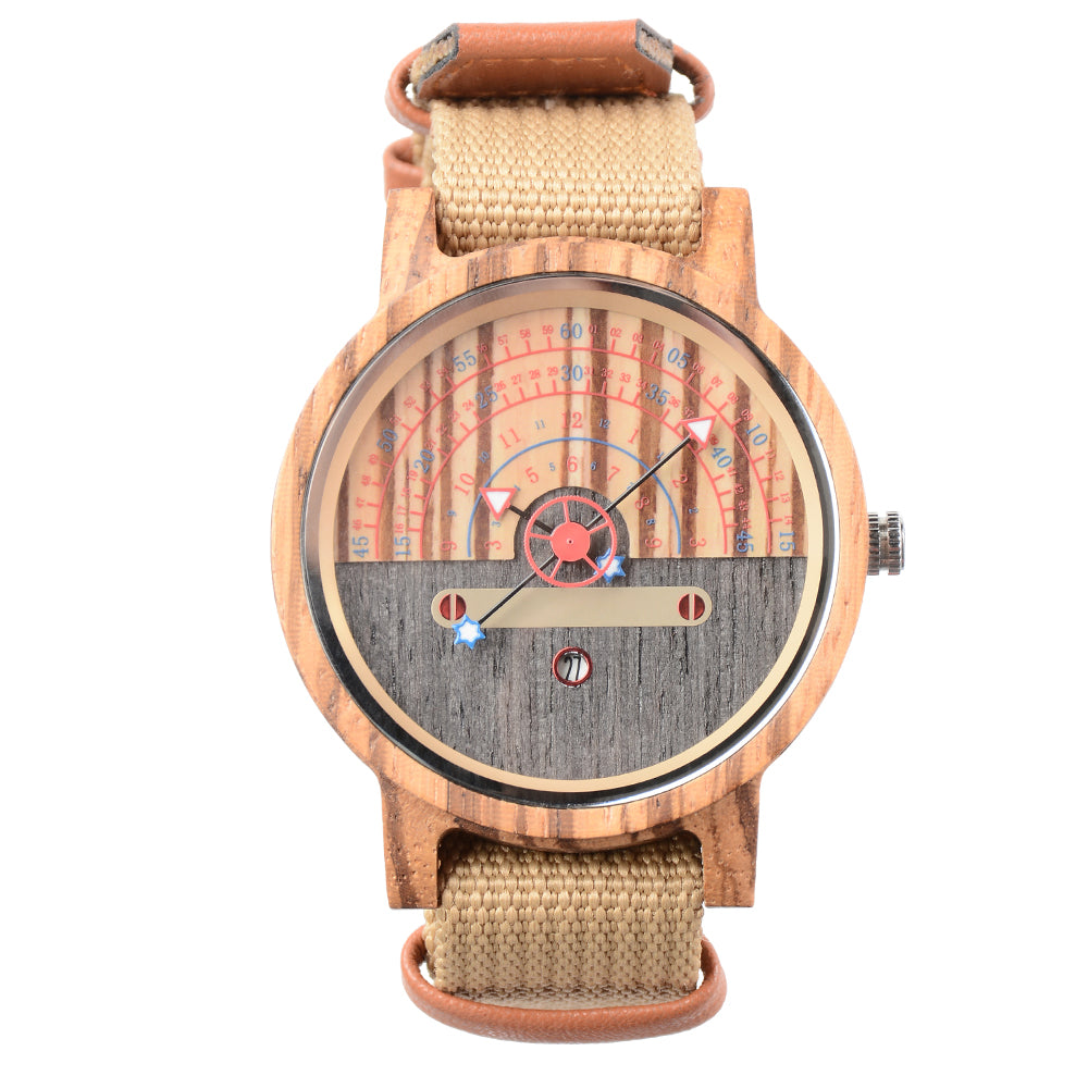 New Design Terminal Hot Sale Quartz Movement Spot Multifunctional Wooden Watch-BUNNYKACHU