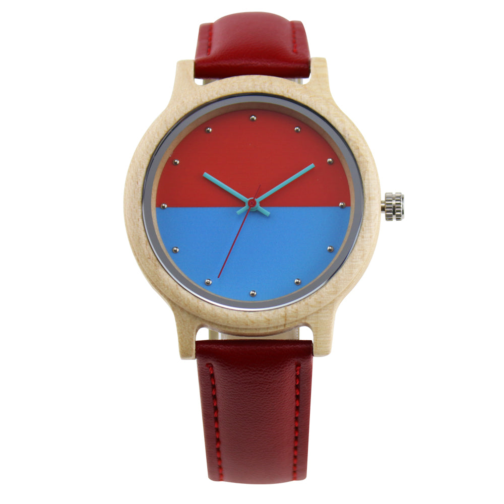 couple wood watch | quartz watch wood with genuine leather | pair watch for men and women-BUNNYKACHU