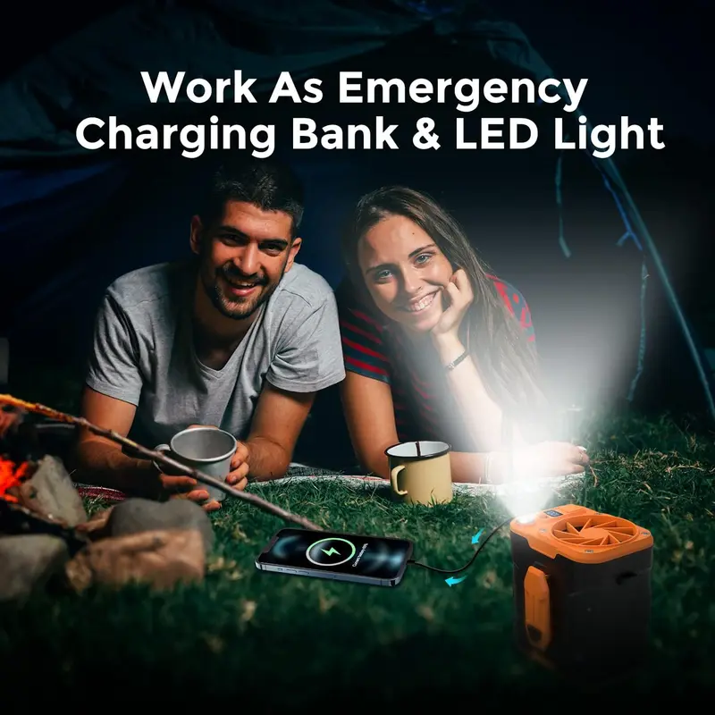 ChubbyCool 6000mAh Portable Fan Belt – Rechargeable Wearable Cooler with Flashlight