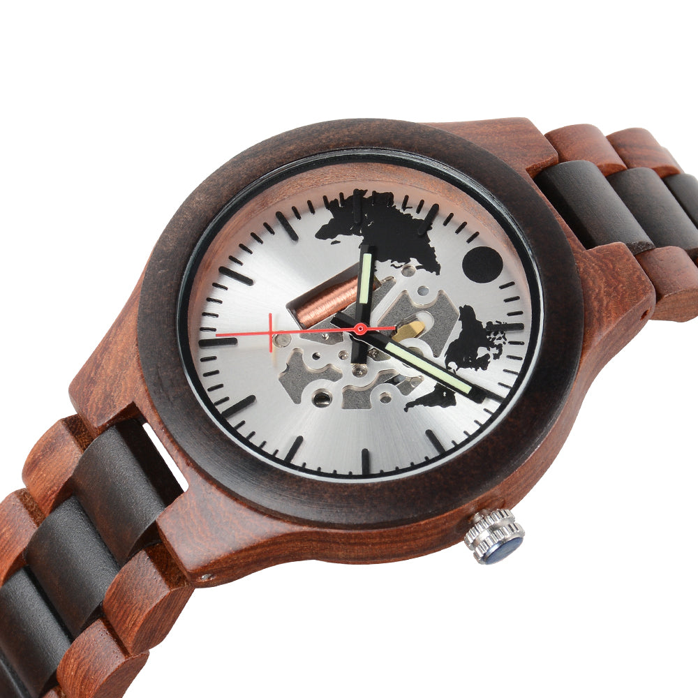 New Adult European and American Casual Fashion Hollow Quartz Wooden Watch-BUNNYKACHU