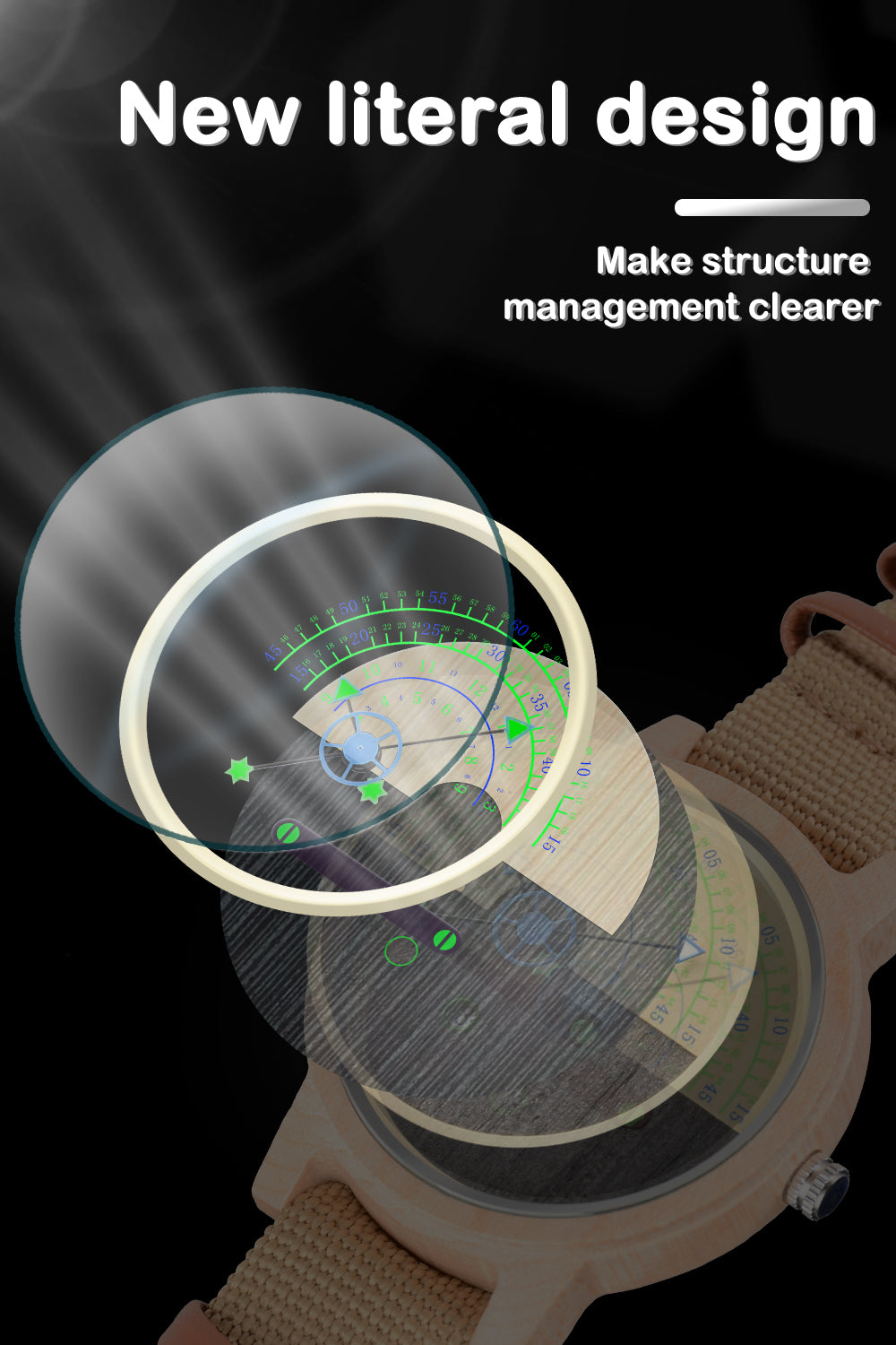 New Design Terminal Hot Sale Quartz Movement Spot Multifunctional Wooden Watch-BUNNYKACHU