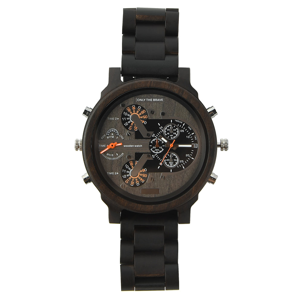 Hot selling men's giant watches trend multi-functional beautiful big dial wooden watch-BUNNYKACHU