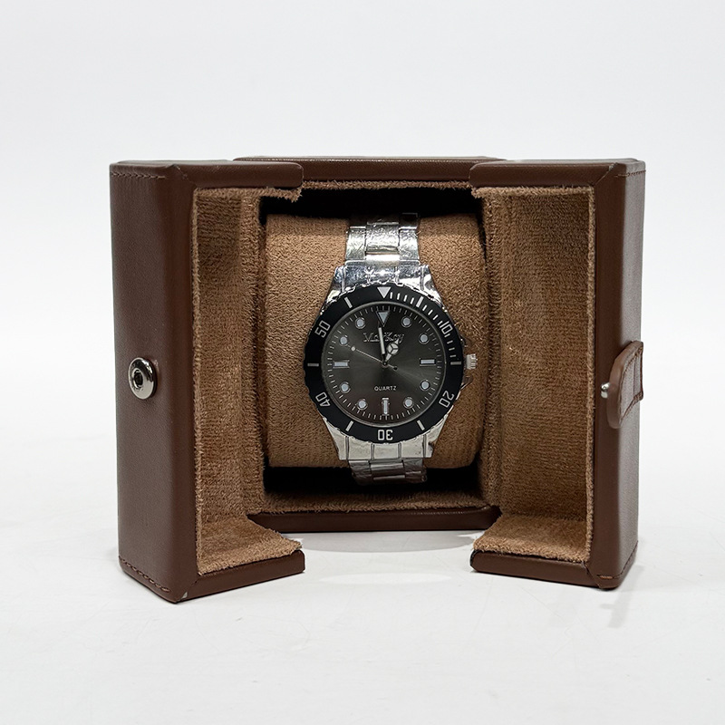 Leather Travel Watch Box - Portable Timepiece Case for Travel & Display