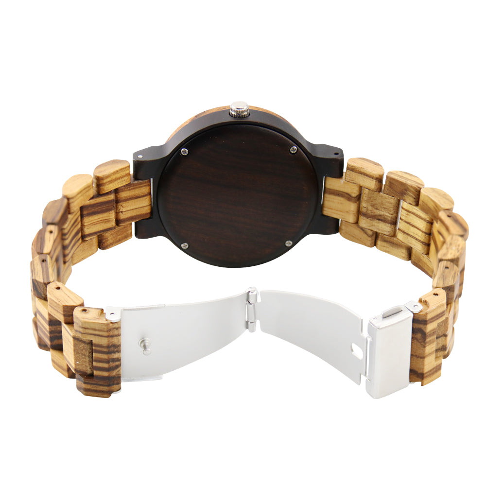 New concept men's hands-free quartz wooden men bracelet watch-BUNNYKACHU
