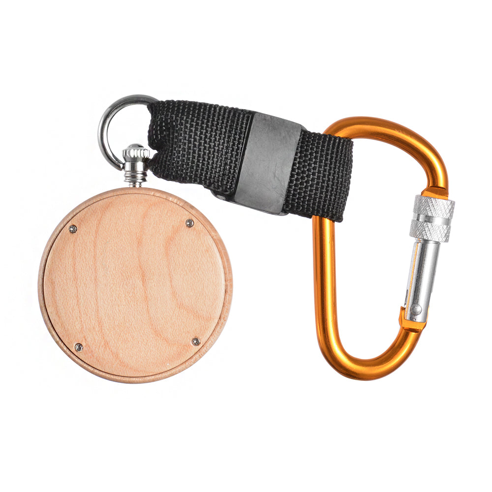 Pocket Watch Wooden with Bronze Pendant Chain Luminous Pointers Wood Pocket Watch-BUNNYKACHU