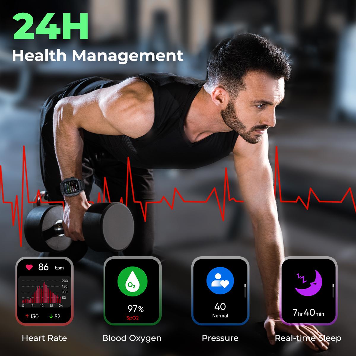 Sport Smart Watch with GPS Tracker Bluetooth Call 24h Heart Rate/Sleep Monitor